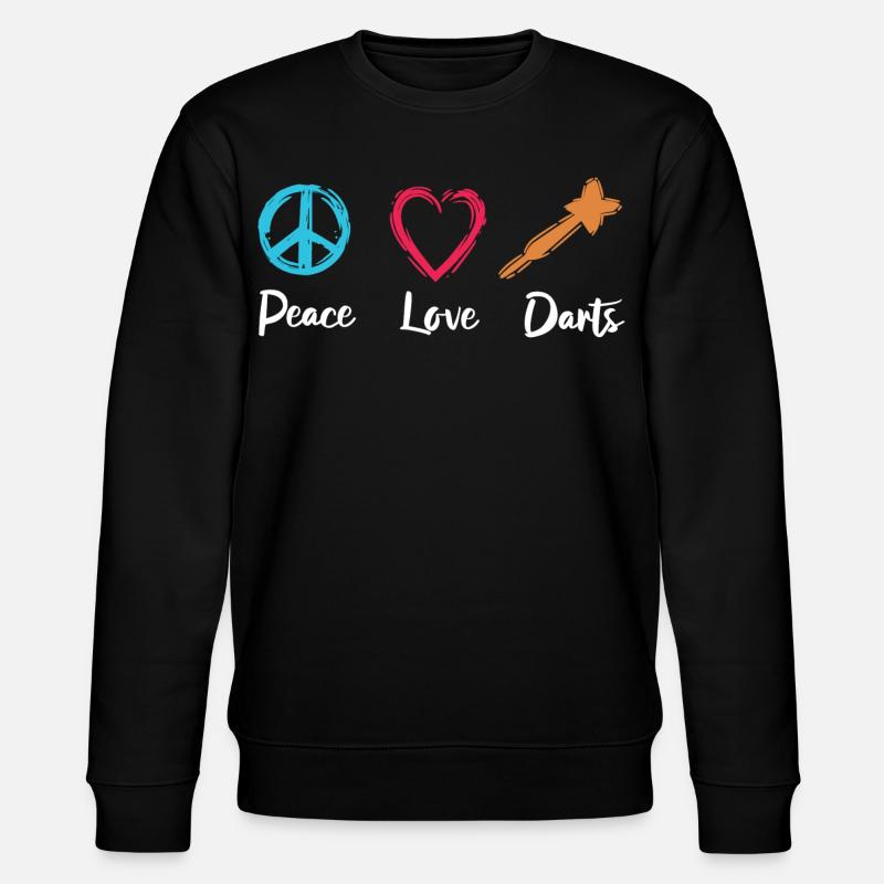 Frieden Liebe Darts - Stanley/Stella Unisex Bio-Sweatshirt CHANGER  - Schwarz