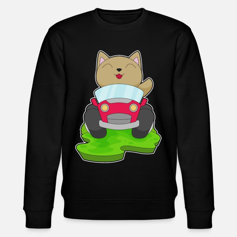Katze Auto - Stanley/Stella Unisex Bio-Sweatshirt CHANGER  - Schwarz