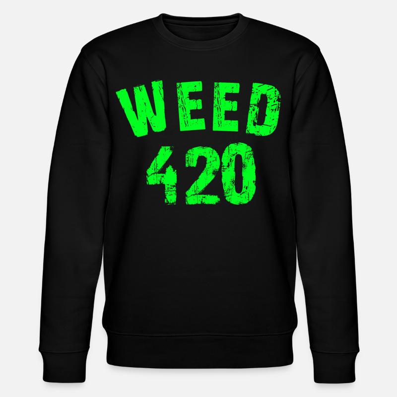 Motif 420 emblématique en vert fluo - Sweat bio CHANGER Stanley/Stella Unisexe - noir