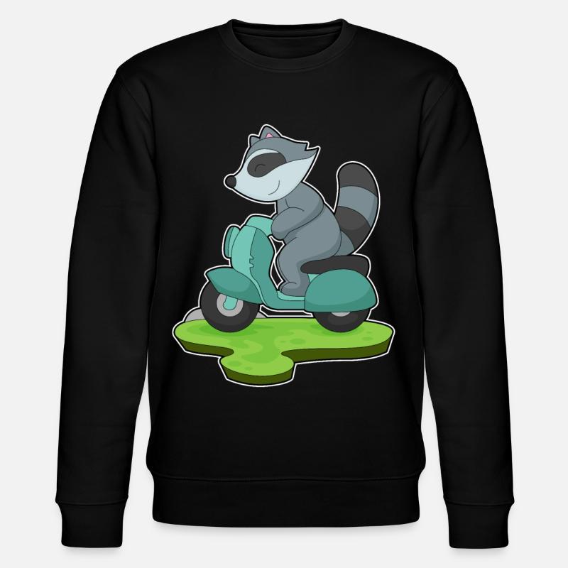 Waschbär Motorrad - Stanley/Stella Unisex Bio-Sweatshirt CHANGER  - Schwarz