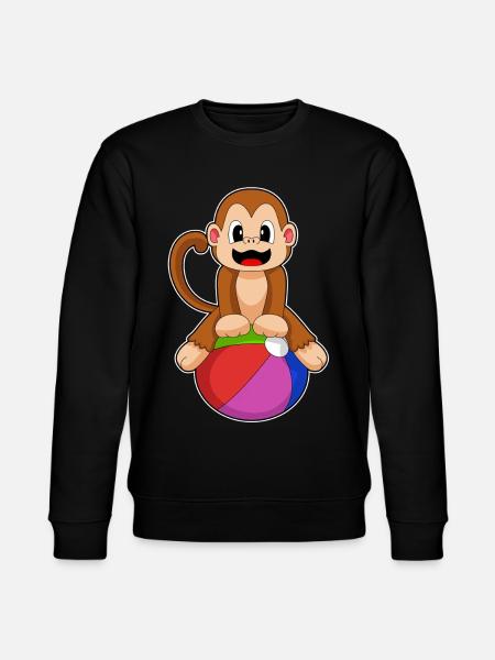 Monkey Workout Gymnastics Fitness - Stanley/Stella CHANGER Unisex Organic Sweatshirt - black