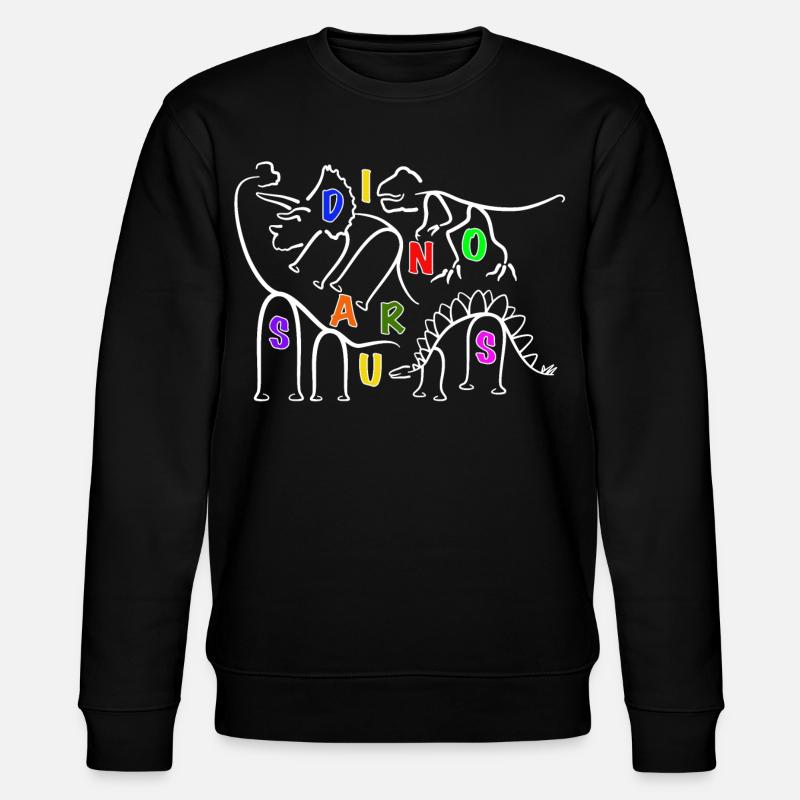 various Dinosaurs Dino line graphics - Stanley/Stella CHANGER Unisex Organic Sweatshirt - black