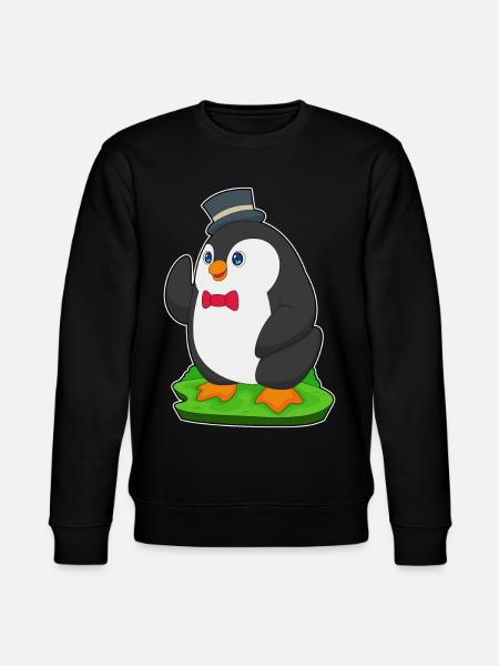 Penguin Groom Top Hat Wedding - Stanley/Stella CHANGER Unisex Organic Sweatshirt - black