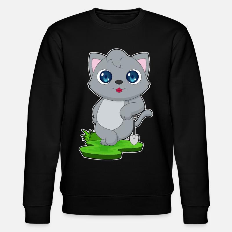 Katze Schaufel - Stanley/Stella Unisex Bio-Sweatshirt CHANGER  - Schwarz