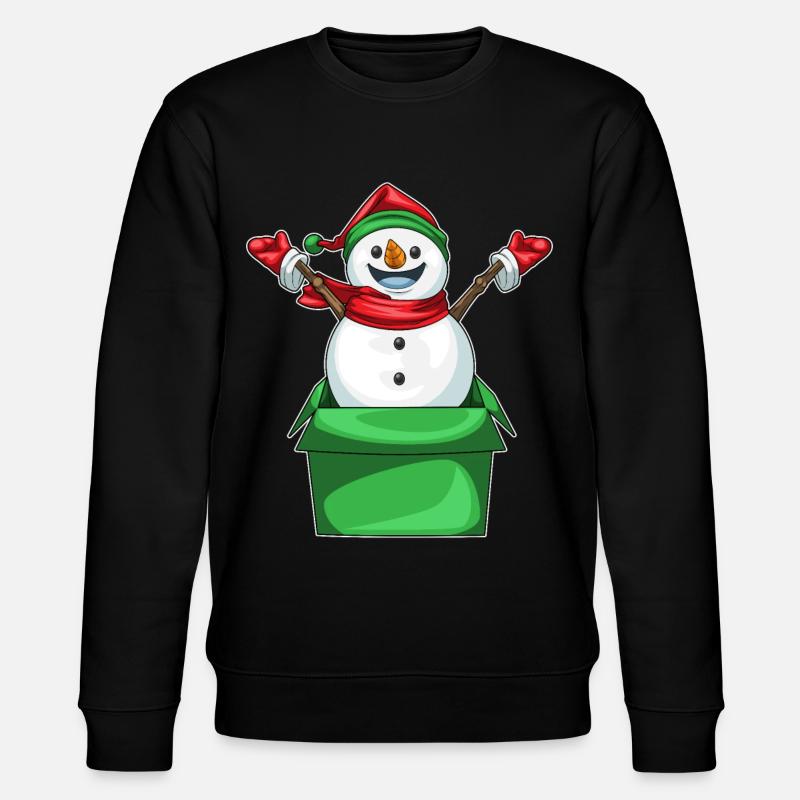 Schneemann Weihnachten Karton - Stanley/Stella Unisex Bio-Sweatshirt CHANGER - Schwarz