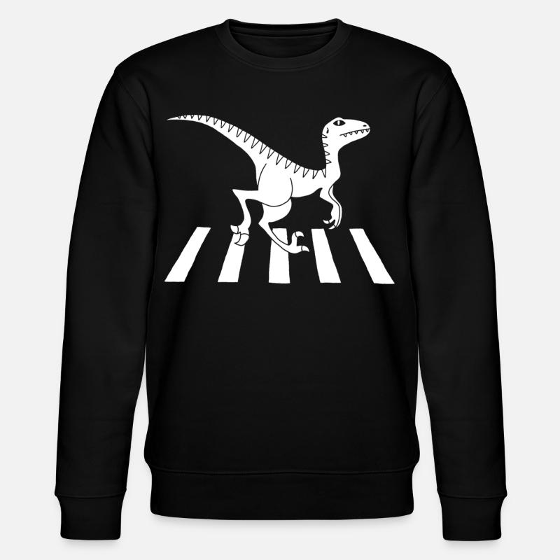 Fußgänger-Dinosaurier (Weiß) - Stanley/Stella Unisex Bio-Sweatshirt CHANGER  - Schwarz