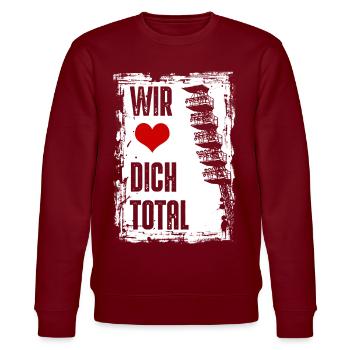 Rostock | Wir lieben dich total | Fussballverein - Stanley/Stella Unisex Bio-Sweatshirt CHANGER  - Burgunderrot - Vorne - Nik (191cm) & Marisol (170cm)