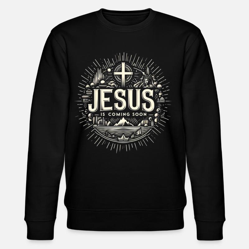 Jesus kommt bald Strahlenkranz - Stanley/Stella Unisex Bio-Sweatshirt CHANGER - Schwarz