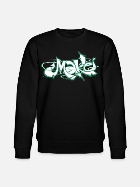 Green word make graffiti - Stanley/Stella CHANGER Unisex Organic Sweatshirt - black
