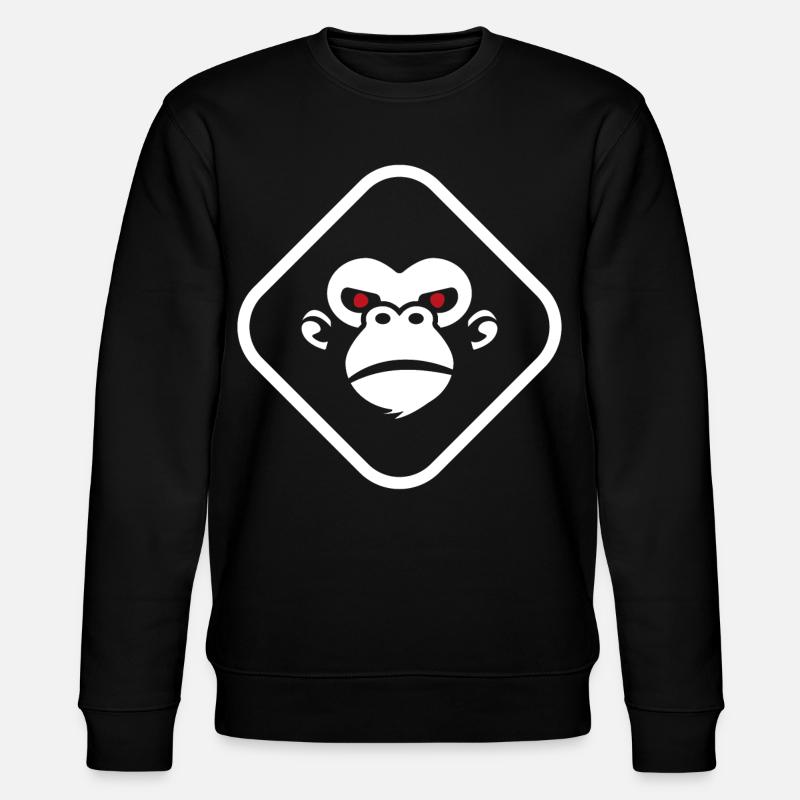 Gorilla Logo dunkler Hintergrund - Stanley/Stella Unisex Bio-Sweatshirt CHANGER  - Schwarz