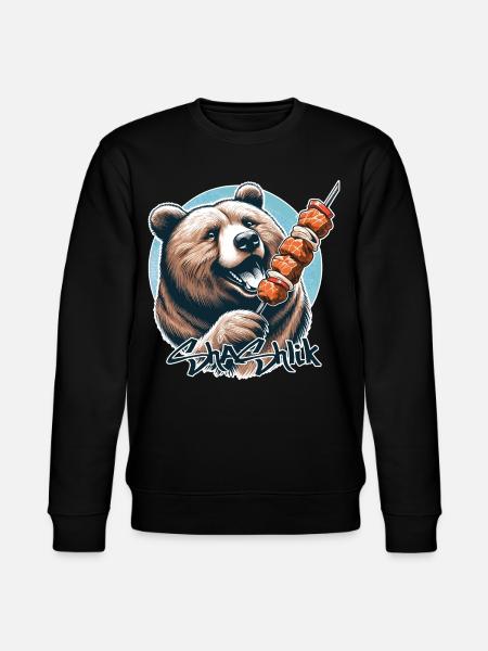 Shashlik Meat Skewer Bear Gift - Stanley/Stella CHANGER Unisex Organic Sweatshirt - black