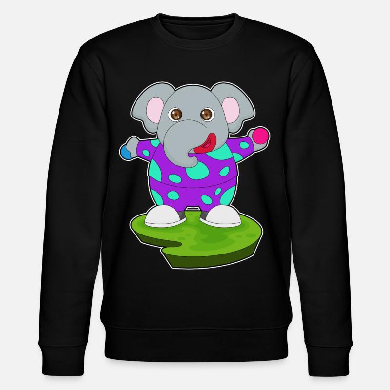 Elefant Clown - Stanley/Stella Unisex Bio-Sweatshirt CHANGER  - Schwarz