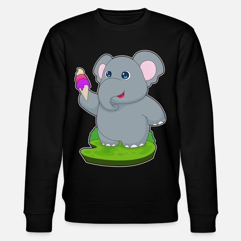 Elefant Waffeleis - Stanley/Stella Unisex Bio-Sweatshirt CHANGER - Schwarz