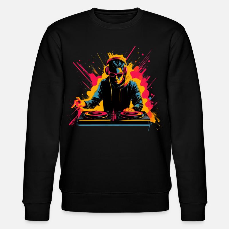 90er DJ Synthwave - Stanley/Stella Unisex Bio-Sweatshirt CHANGER  - Schwarz