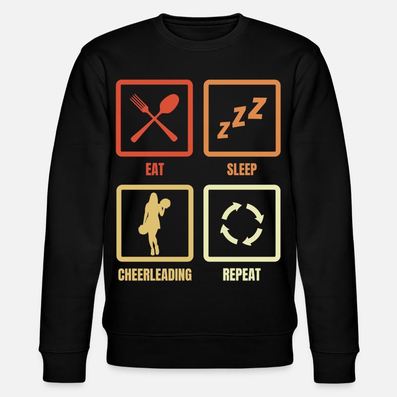 Eating, Sleeping, Cheerleading, Repeating - Stanley/Stella CHANGER Unisex Organic Sweatshirt - black