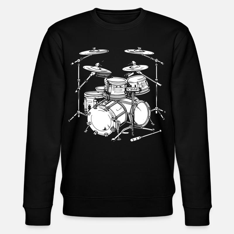 Schlagzeug Grafik - Stanley/Stella Unisex Bio-Sweatshirt CHANGER - Schwarz