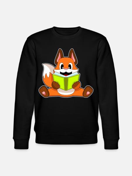 Fox Nerd Book - Stanley/Stella CHANGER Unisex Organic Sweatshirt - black