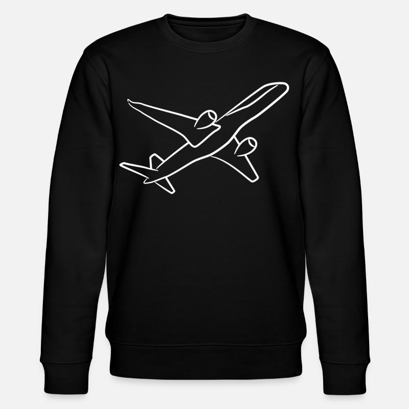 Flugzeug Skizze - Stanley/Stella Unisex Bio-Sweatshirt CHANGER  - Schwarz