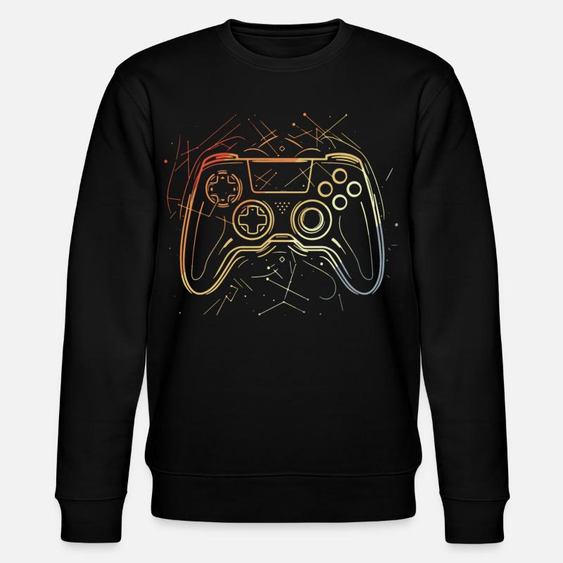 Gaming Controller Skizze Retro - Stanley/Stella Unisex Bio-Sweatshirt CHANGER  - Schwarz