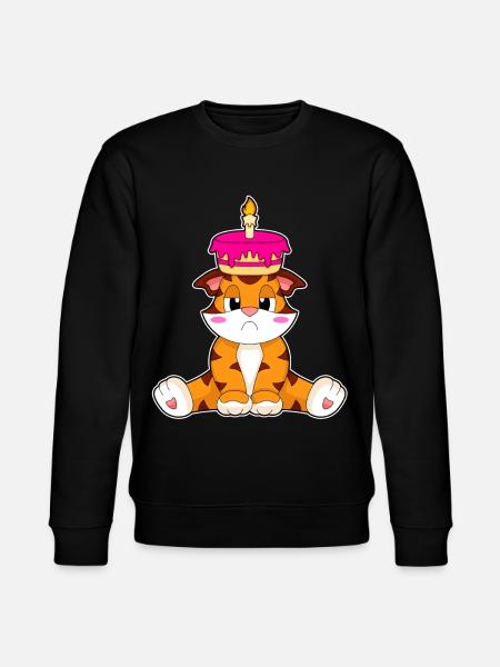 Tiger Birthday Cake - Stanley/Stella CHANGER Unisex Organic Sweatshirt - black