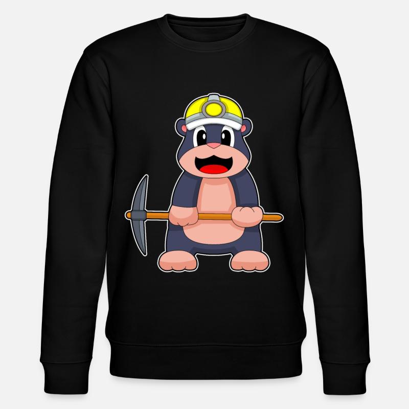 Maulwurf Bergarbeiter Spitzhacke Bergbau - Stanley/Stella Unisex Bio-Sweatshirt CHANGER  - Schwarz