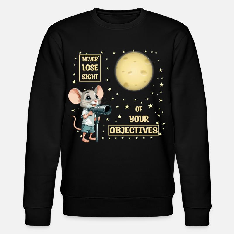 Maus und Käse-Mond - Stanley/Stella Unisex Bio-Sweatshirt CHANGER  - Schwarz