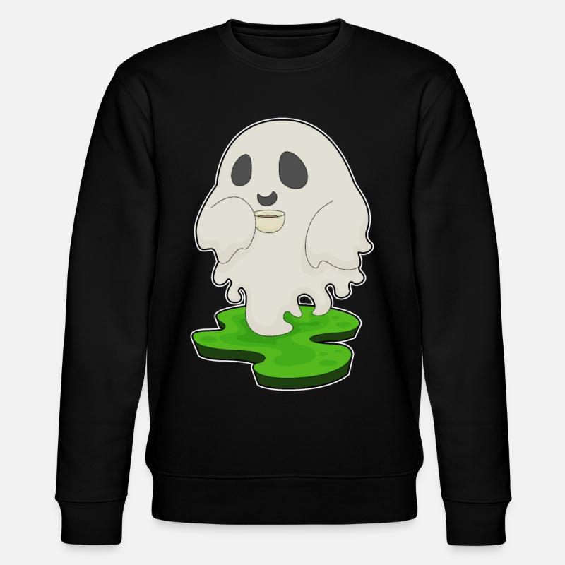 Geist Halloween Kaffee - Stanley/Stella Unisex Bio-Sweatshirt CHANGER - Schwarz