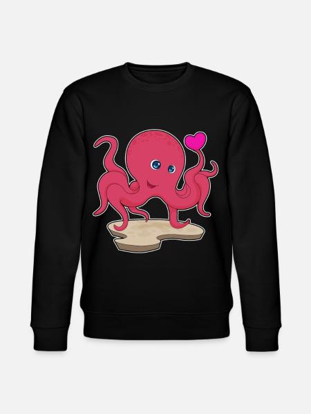 Krake Herz - Stanley/Stella Unisex Bio-Sweatshirt CHANGER  - Schwarz