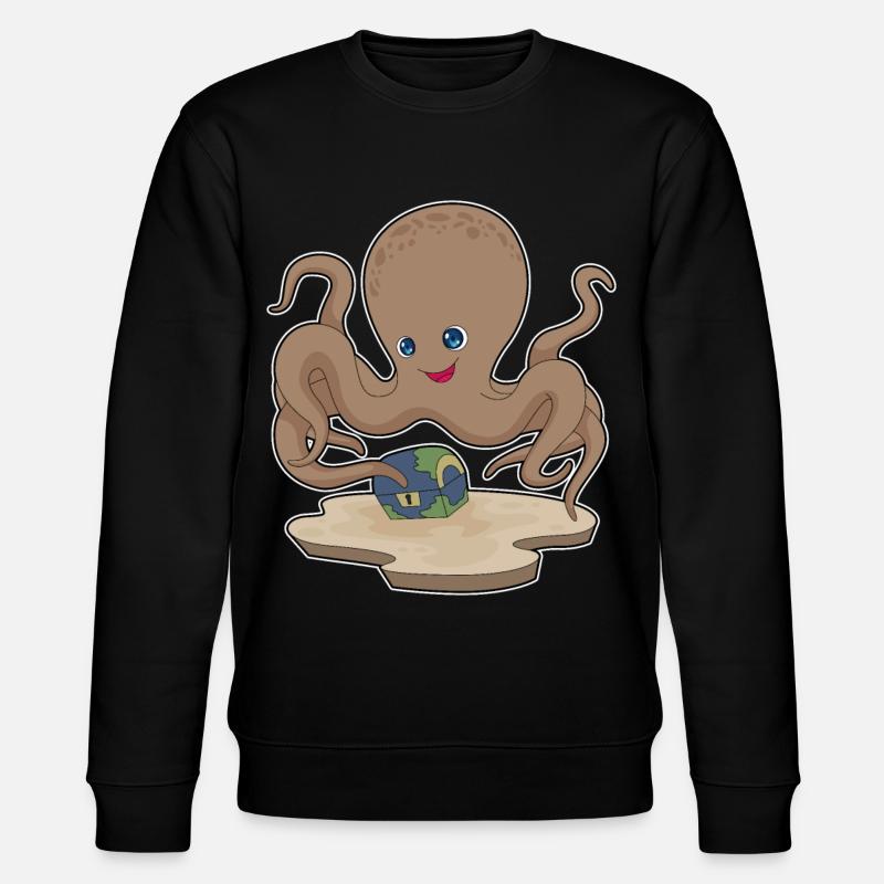 Krake Schatzkiste - Stanley/Stella Unisex Bio-Sweatshirt CHANGER  - Schwarz