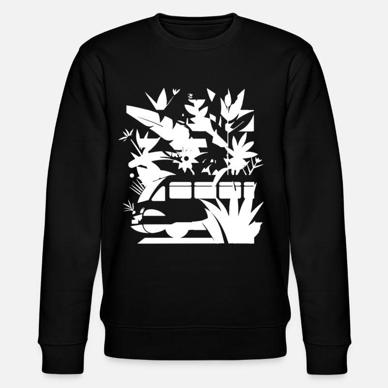 Cartoon Eisenbahn - Stanley/Stella Unisex Bio-Sweatshirt CHANGER - Schwarz