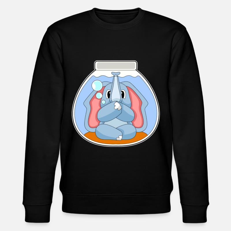 Elefant Aquarium - Stanley/Stella Unisex Bio-Sweatshirt CHANGER  - Schwarz