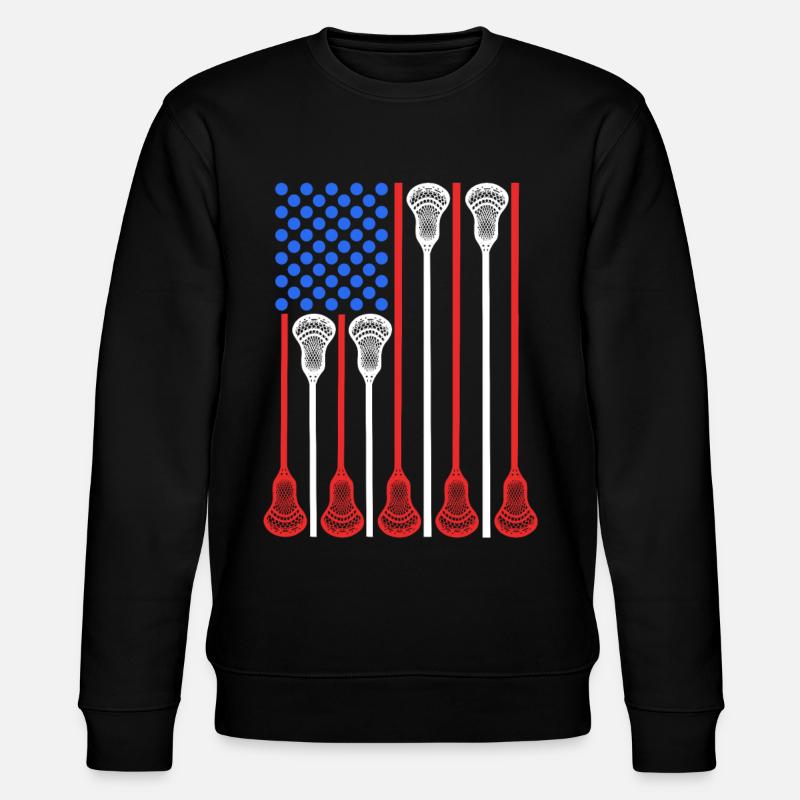 USA 4. Juli Lacrosse - Stanley/Stella Unisex Bio-Sweatshirt CHANGER  - Schwarz