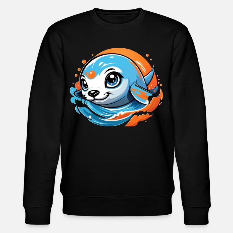 Mignon bébé phoque - Sweat bio CHANGER Stanley/Stella Unisexe - noir