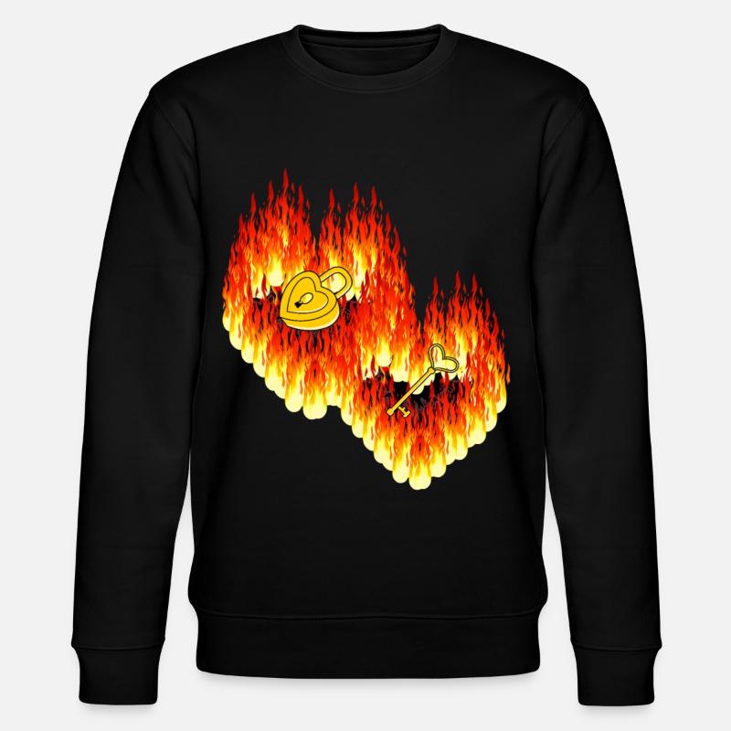 Cœurs Flamme Amour Relation Saint-Valentin - Sweat bio CHANGER Stanley/Stella Unisexe - noir