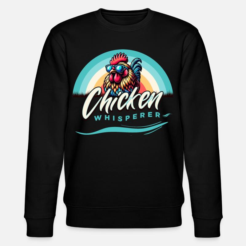 Hühnerflüsterer Hühnerfan stilisiertem Hahn - Stanley/Stella Unisex Bio-Sweatshirt CHANGER  - Schwarz