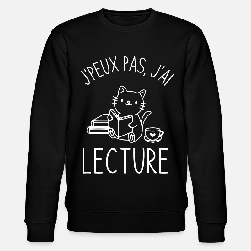 Lecture café chat mignon - Sweat bio CHANGER Stanley/Stella Unisexe - noir