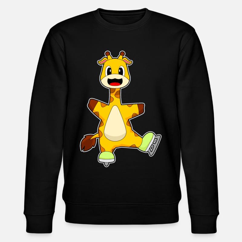 Giraffe Eislaufen Schlittschuhe - Stanley/Stella CHANGER Unisex Organic Sweatshirt - black