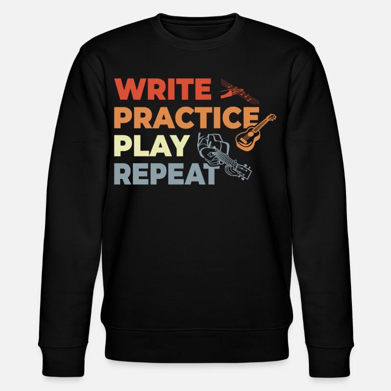 Ukulele Zitat Retro Stil - Stanley/Stella Unisex Bio-Sweatshirt CHANGER  - Schwarz
