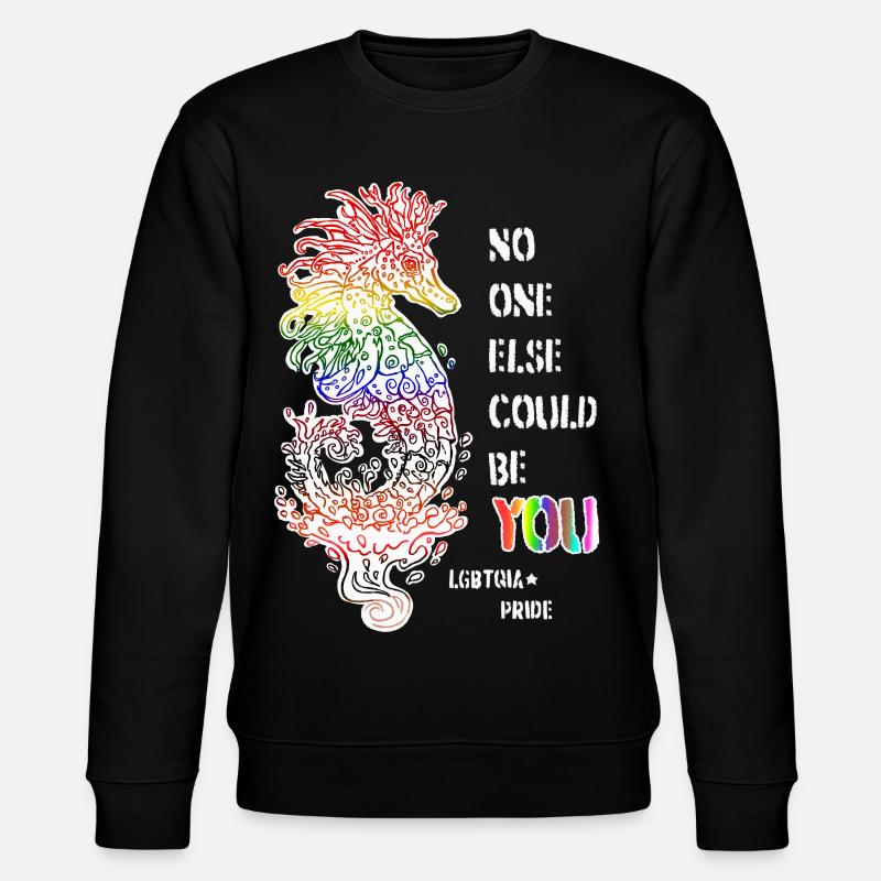 Stolzes LGBTQIA+ Seepferdchen - Stanley/Stella Unisex Bio-Sweatshirt CHANGER  - Schwarz