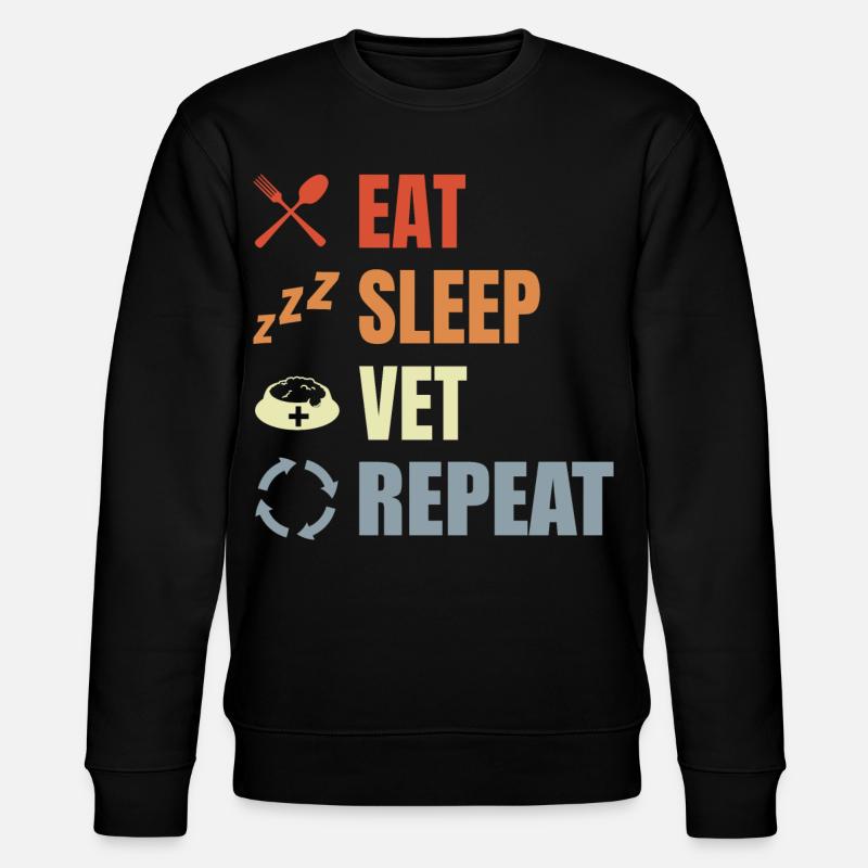 Eat Sleep Vet Repeat - Stanley/Stella Unisex Bio-Sweatshirt CHANGER  - Schwarz
