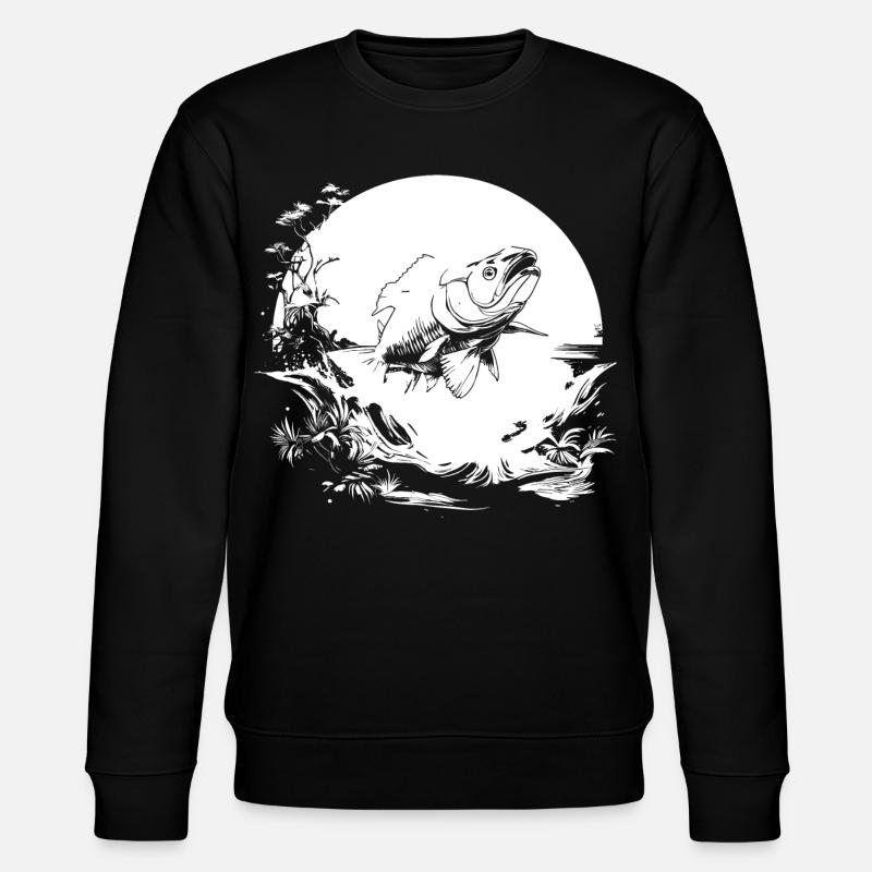 Angler Zeichnung - Stanley/Stella Unisex Bio-Sweatshirt CHANGER  - Schwarz