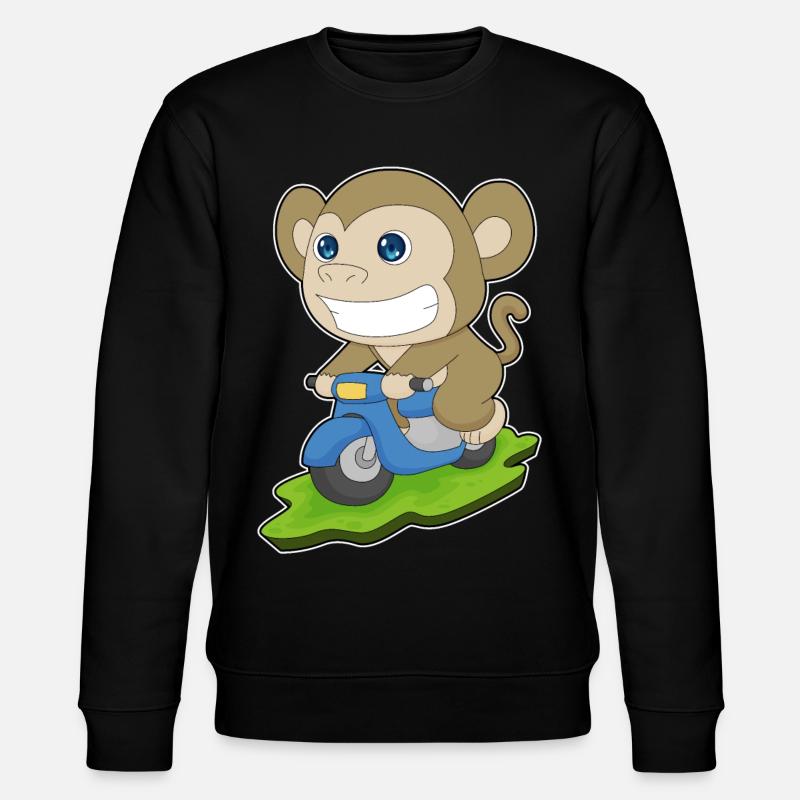 Affe Motorroller - Stanley/Stella Unisex Bio-Sweatshirt CHANGER  - Schwarz