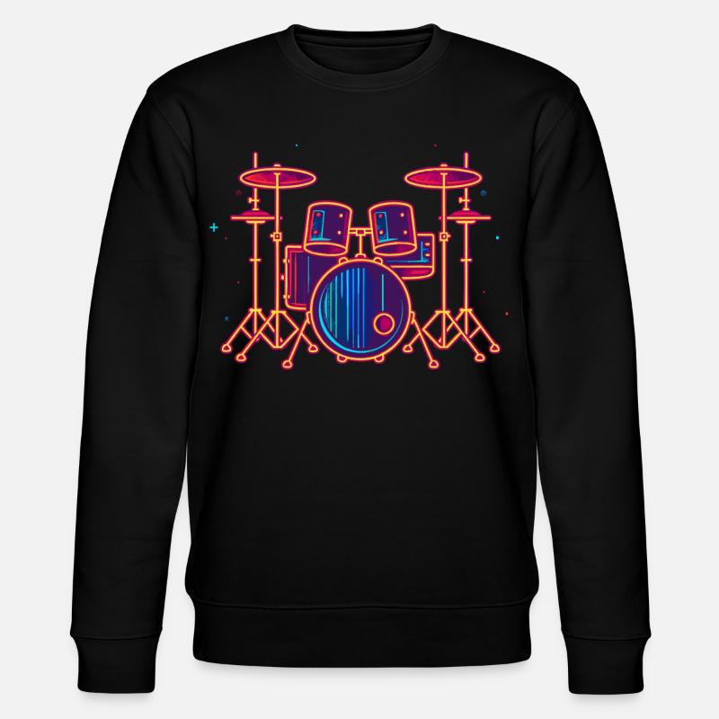 Drums Graphics - Stanley/Stella CHANGER Unisex Organic Sweatshirt - black
