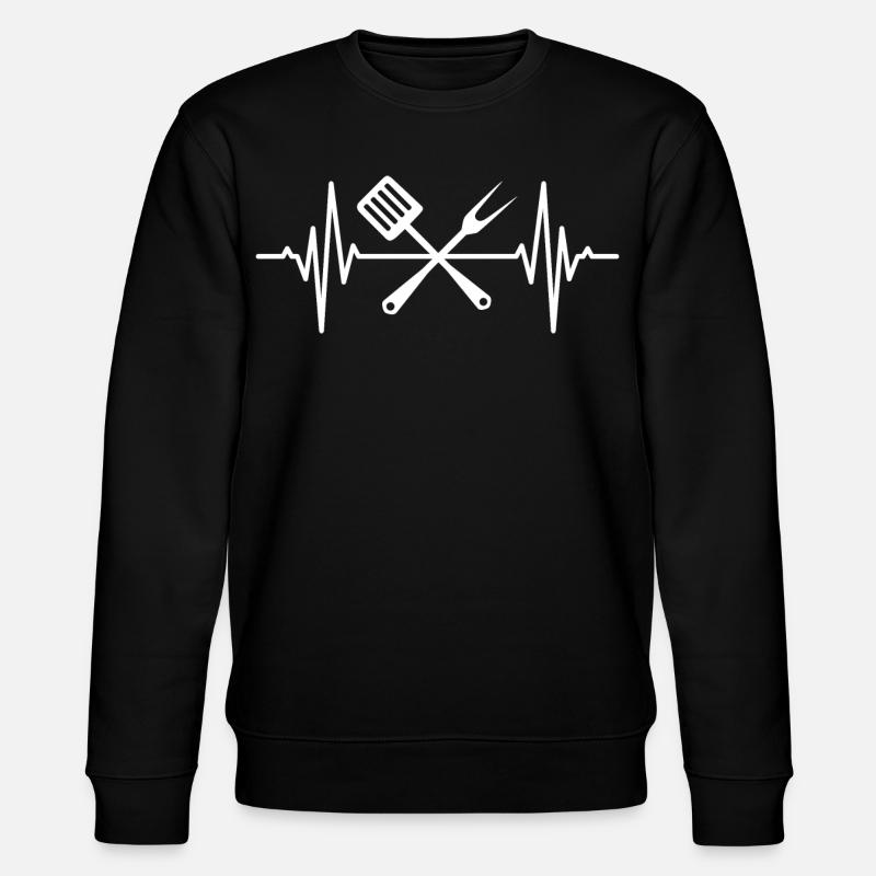 Kochlöffel Herzschlag - Stanley/Stella Unisex Bio-Sweatshirt CHANGER - Schwarz