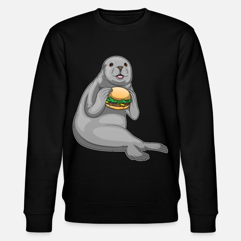 Seehund Burger - Stanley/Stella Unisex Bio-Sweatshirt CHANGER  - Schwarz