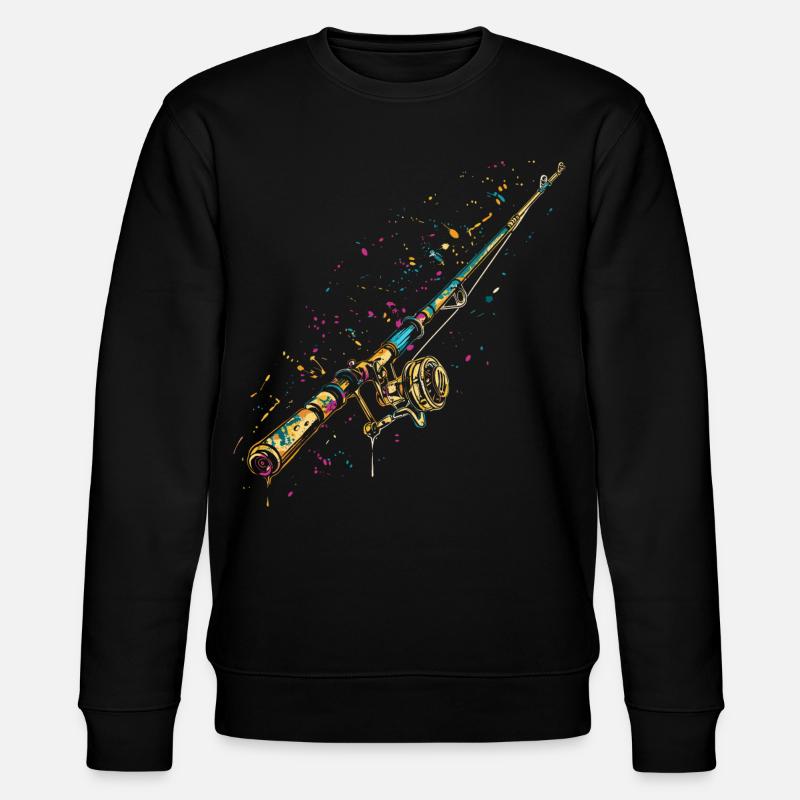 Angelrute Graffiti - Stanley/Stella Unisex Bio-Sweatshirt CHANGER  - Schwarz