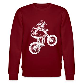 Mountainbike Mädchen - Stanley/Stella Unisex Bio-Sweatshirt CHANGER  - Burgunderrot - Vorne - Nik (191cm) & Marisol (170cm)