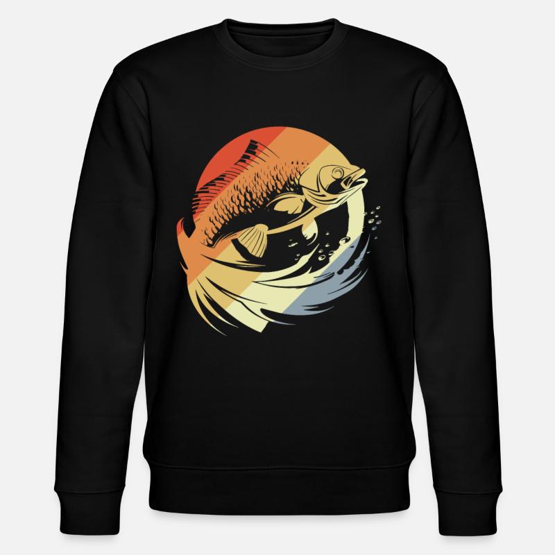 Fisch Grafik Retro Look - Stanley/Stella Unisex Bio-Sweatshirt CHANGER  - Schwarz