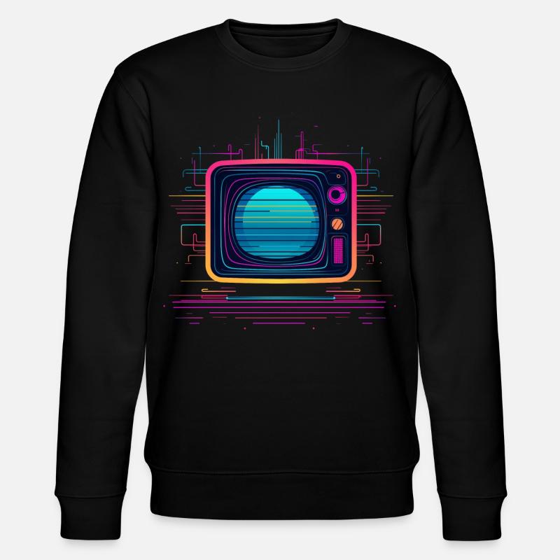 TV 80s Look - Stanley/Stella CHANGER Unisex Organic Sweatshirt - black