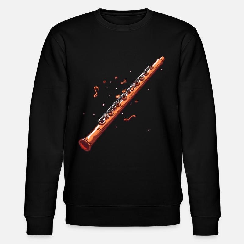 Flöte Grafik - Stanley/Stella Unisex Bio-Sweatshirt CHANGER  - Schwarz